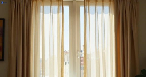 Dull dusty drapes in west-burleigh before professional cleaning